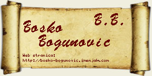 Boško Bogunović vizit kartica